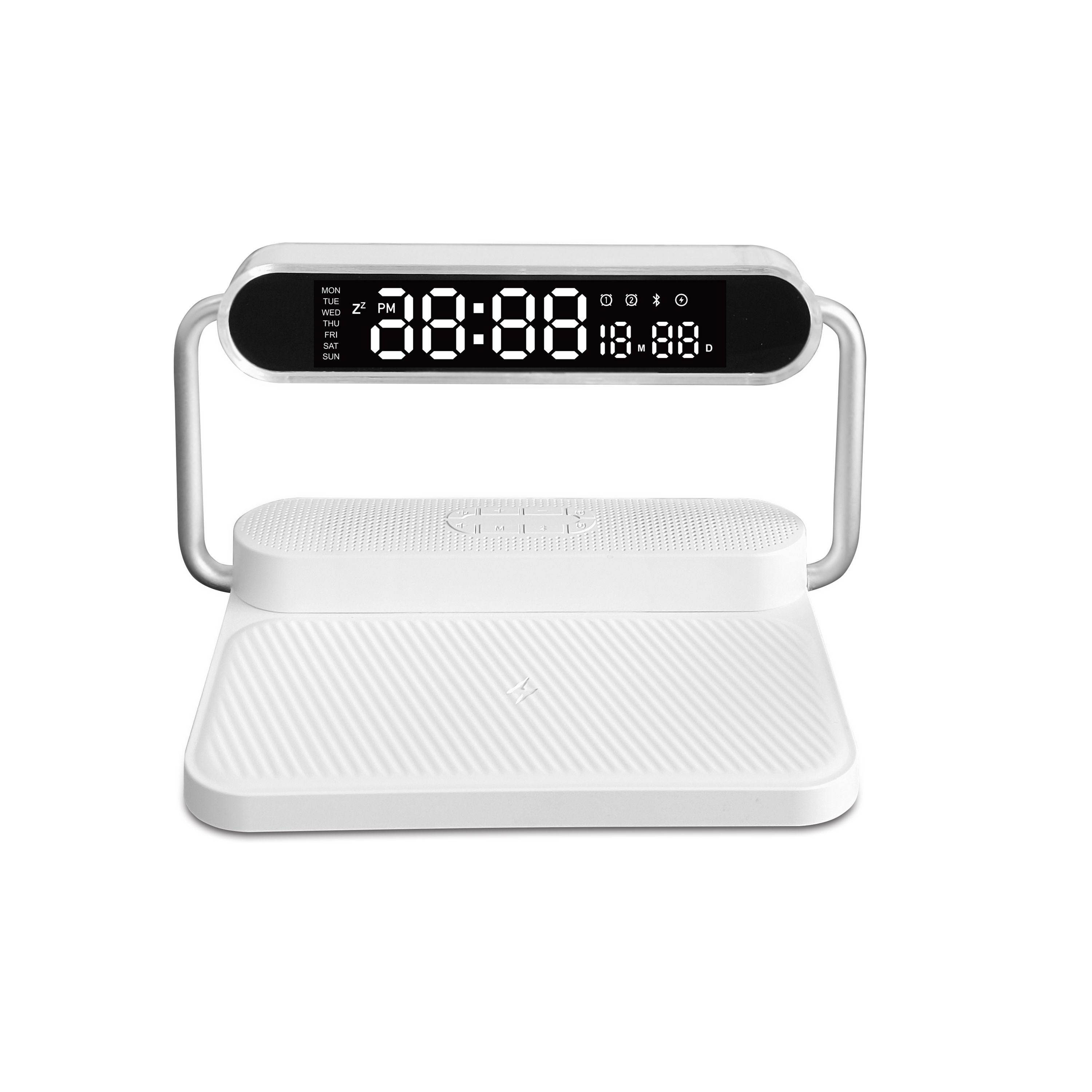 5 in 1 Wireless Charging Station Bluetooth Speaker Reminder Clock Portable Speaker with Alarm Clock Music Playback Night Ligh