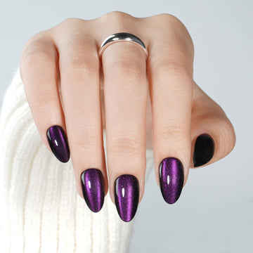 Purple Cat Eye Press on Nails