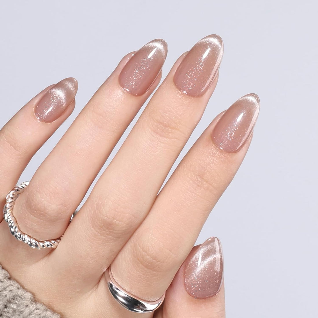 Cat Eye Press On Nails - Short Almond Cat