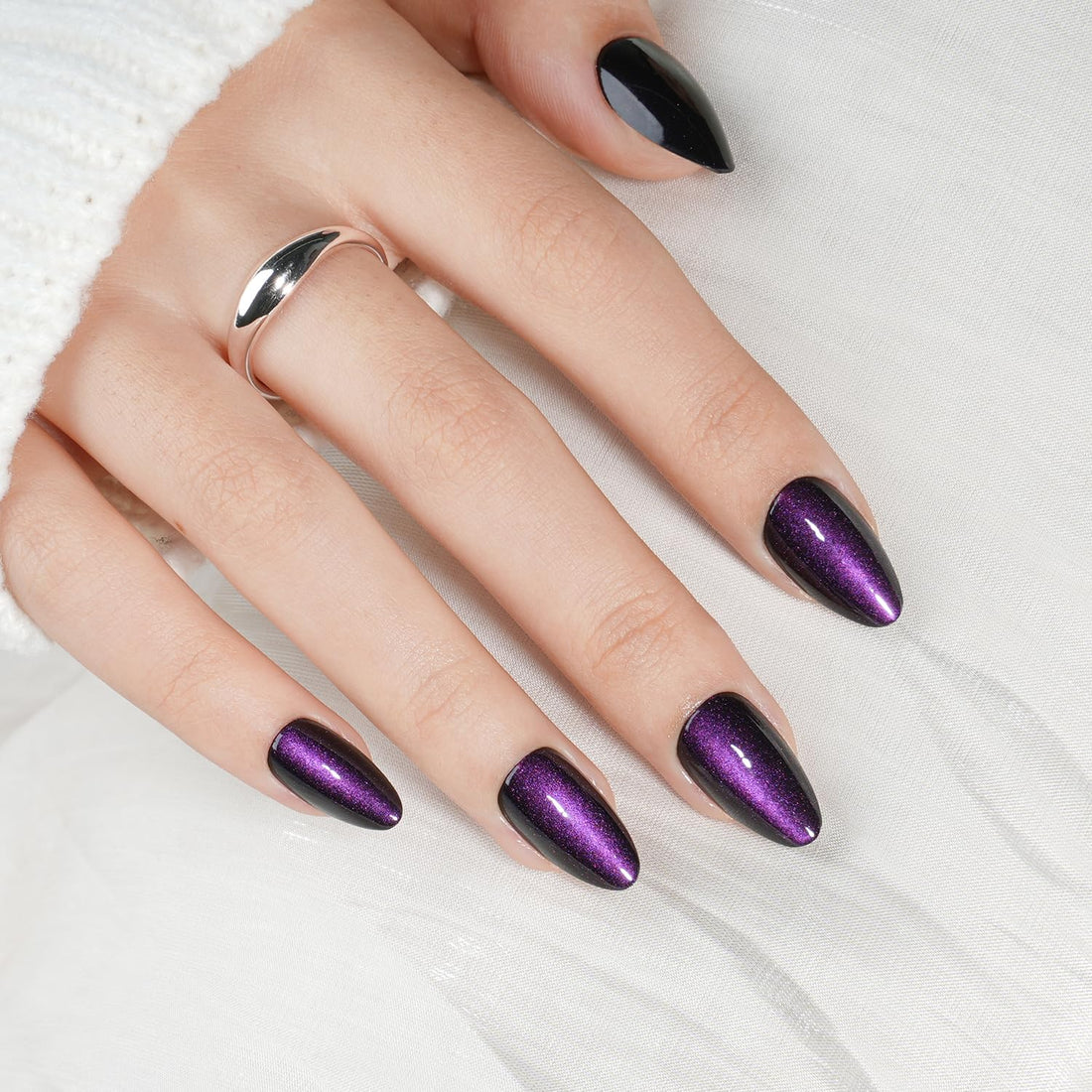 Purple Cat Eye Press on Nails