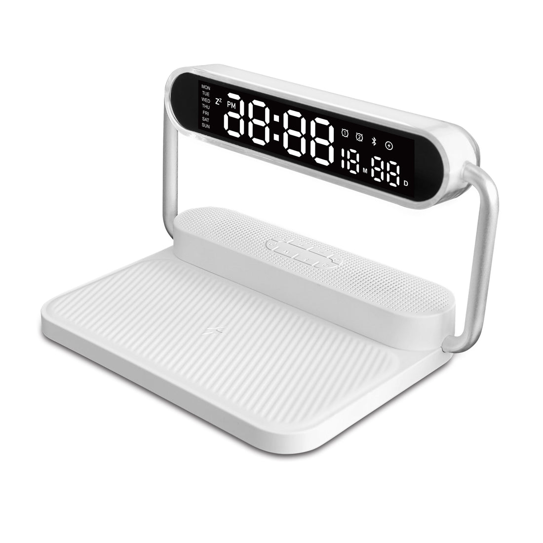 5 in 1 Wireless Charging Station Bluetooth Speaker Reminder Clock Portable Speaker with Alarm Clock Music Playback Night Ligh