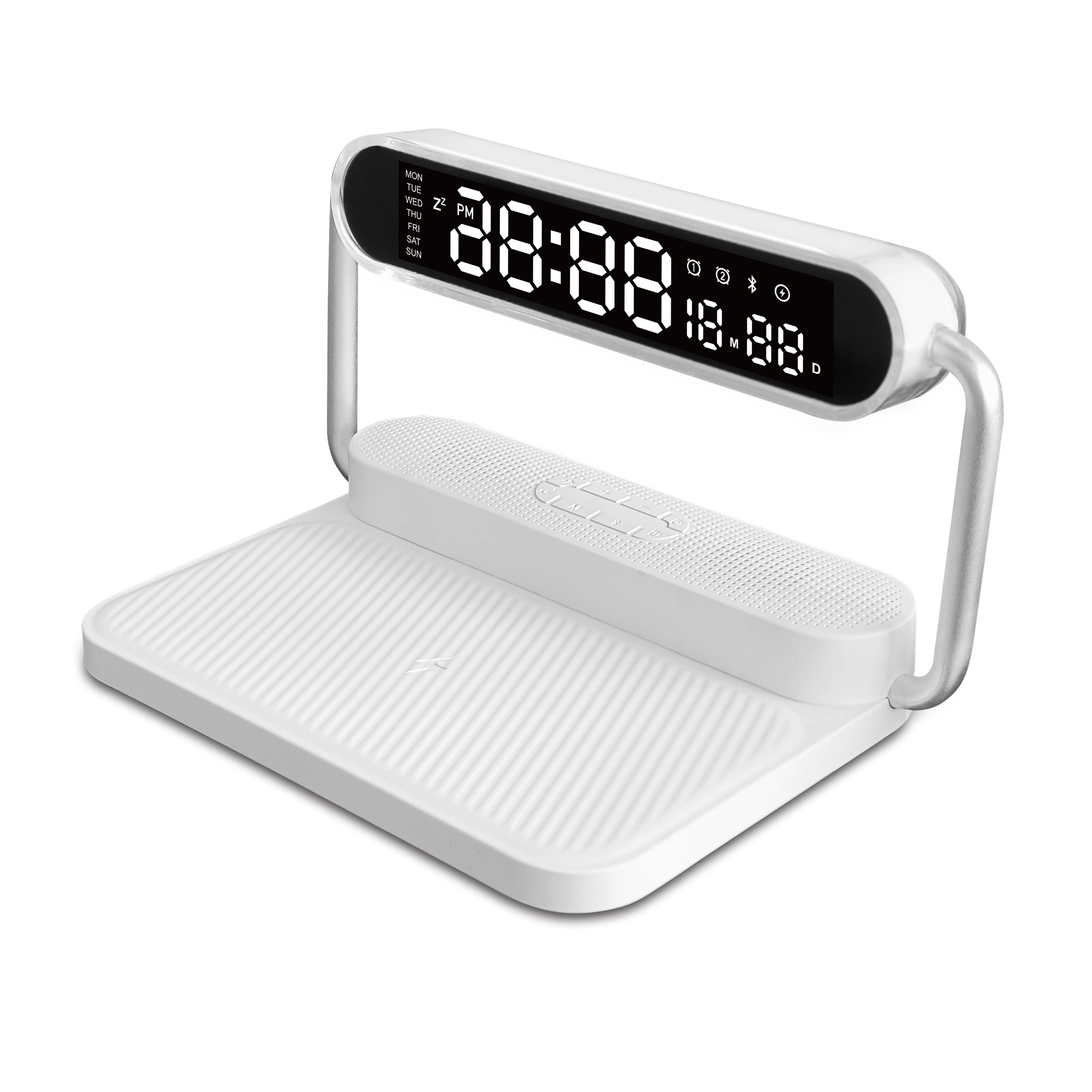 5 in 1 Wireless Charging Station Bluetooth Speaker Reminder Clock Portable Speaker with Alarm Clock Music Playback Night Ligh
