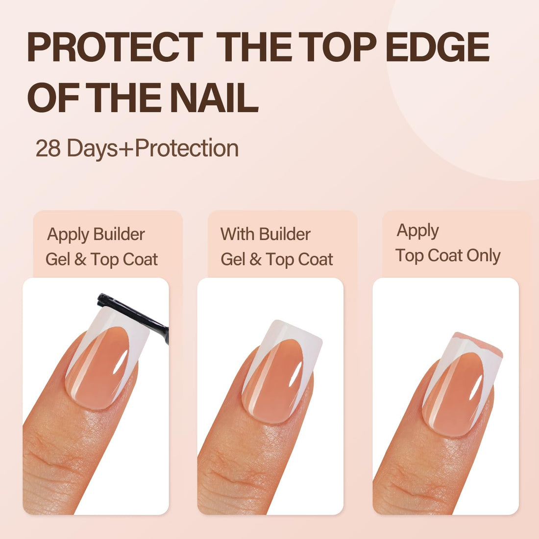 Deep French Gel Nail Tips Brown, Vansiho French Tip Press on Nails, Short Square Nail Tips, Soft Gel Nails False Nail, Acrylic Fake Nails for Nail